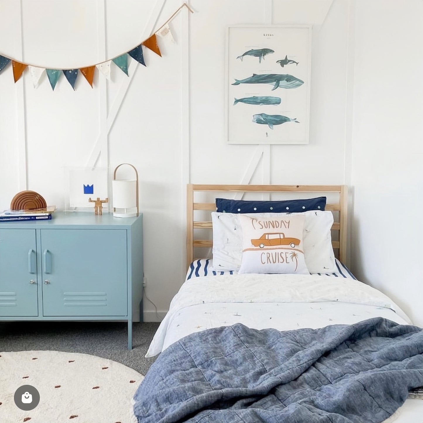 Steel Swing Door TV Stand Locker Lowdown Storage Cabinet Cupboard - Ocean Blue