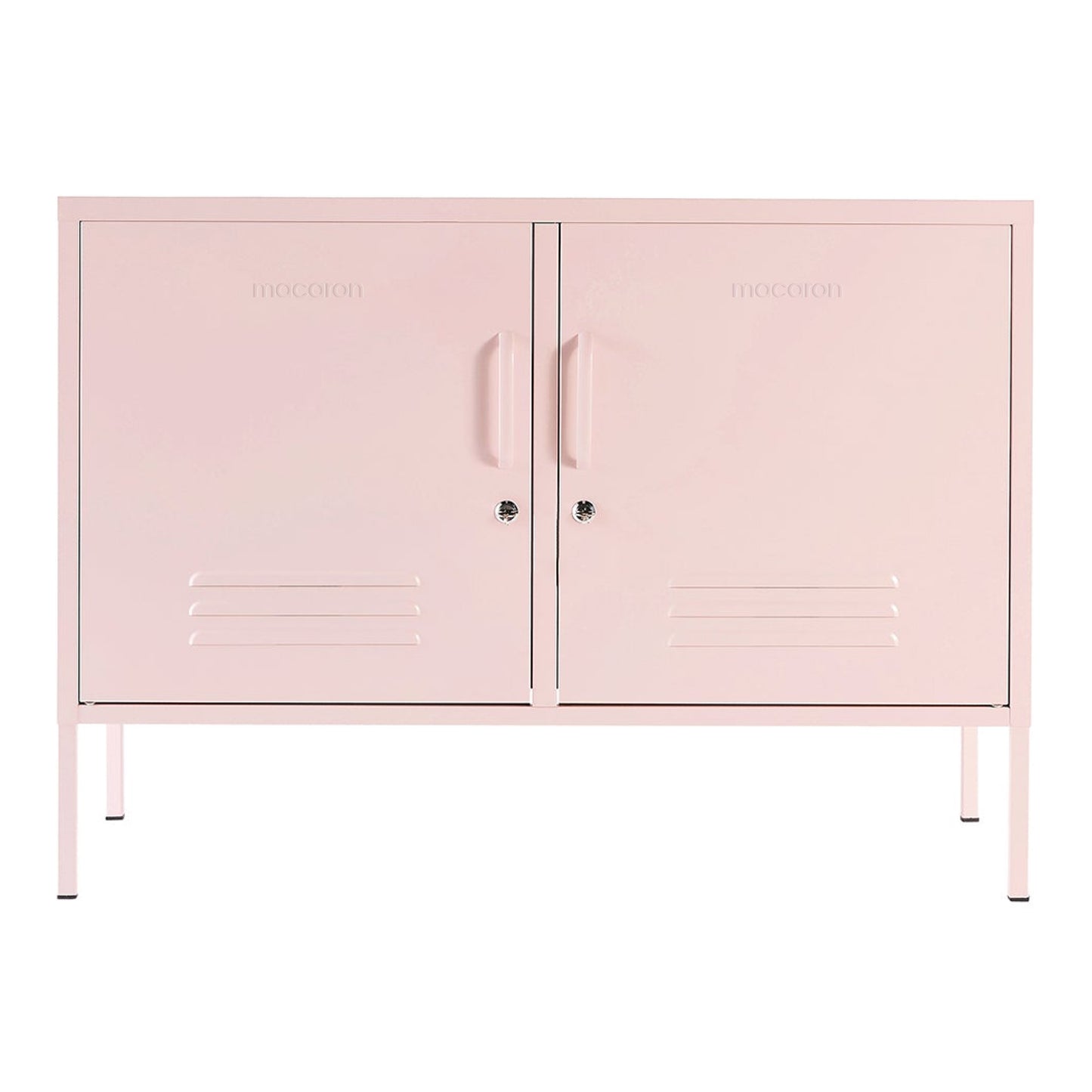 Steel Swing Door TV Stand Locker Lowdown Storage Cabinet Cupboard - Peach Pink