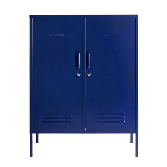 Steel Swing Door Sideboard Midi Locker Storage Cabinet Cupboard - Navy Blue
