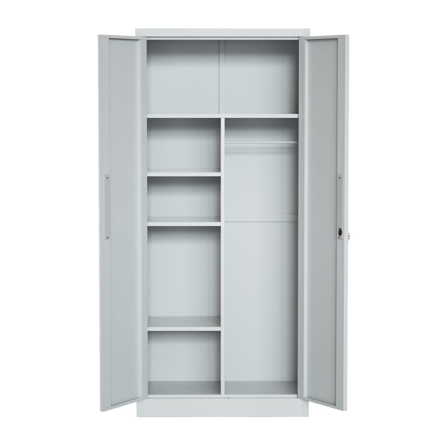 Steel Swing Door Inner Handle Wardrobe Cupboard Locker - Light Grey