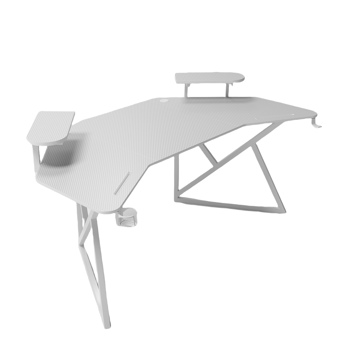 ERGONOMIC Gaming/Office Desk,180cm Wing-Shaped Home Cuputer Table - White