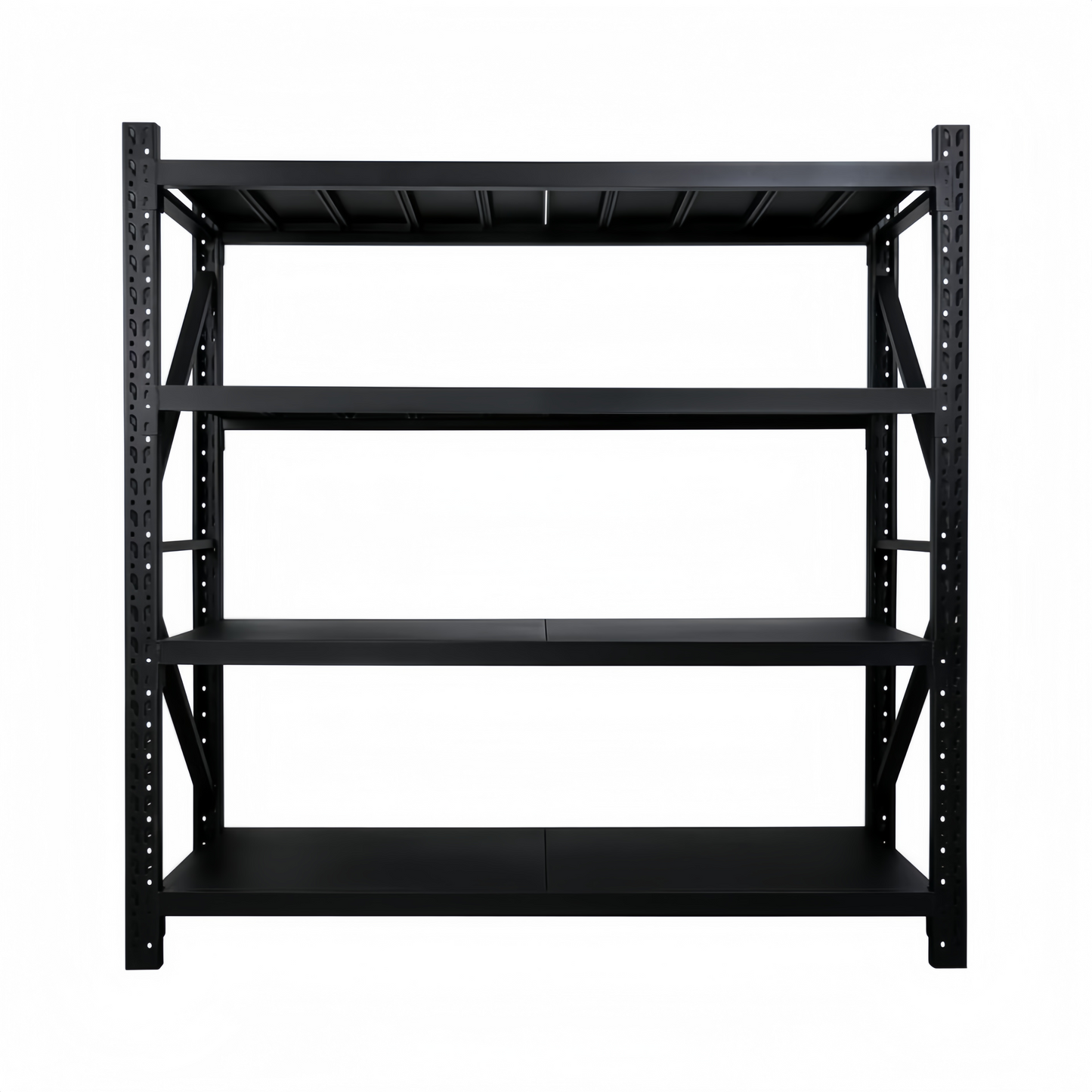 Steel 250kg Heavy Duty 4 Shelf Industrial Shelving Adjustable Storage Racks - Matte Black