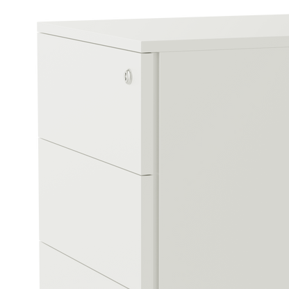 Steel 3 Drawer Mobile Pedestal Filing Cabinet Side-pull Handle With Lock