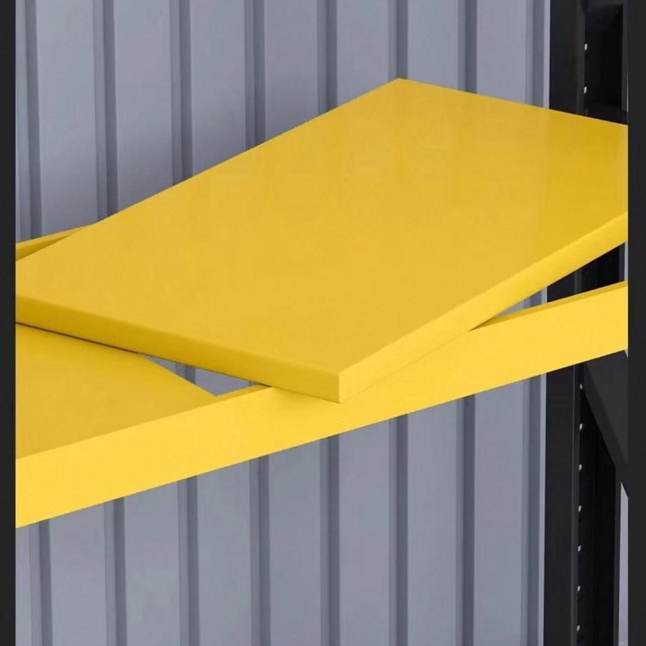 Steel 250kg Heavy Duty 4 Shelf Industrial Shelving Adjustable Storage Racks - Yellow and Black