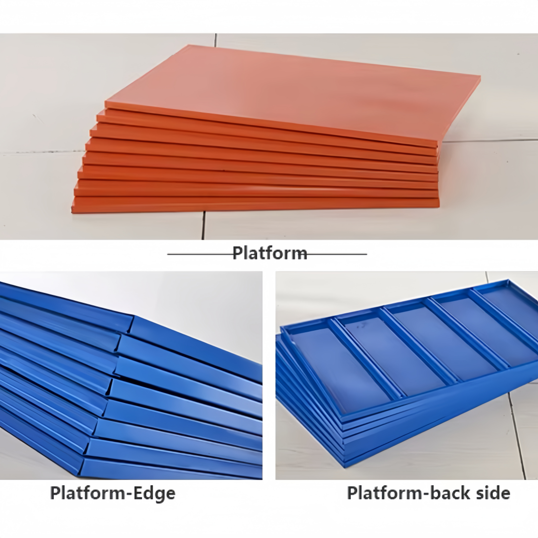 Steel 350kg Heavy Duty 4 Shelf Industrial Shelving Adjustable Storage Racks - Orange and Blue
