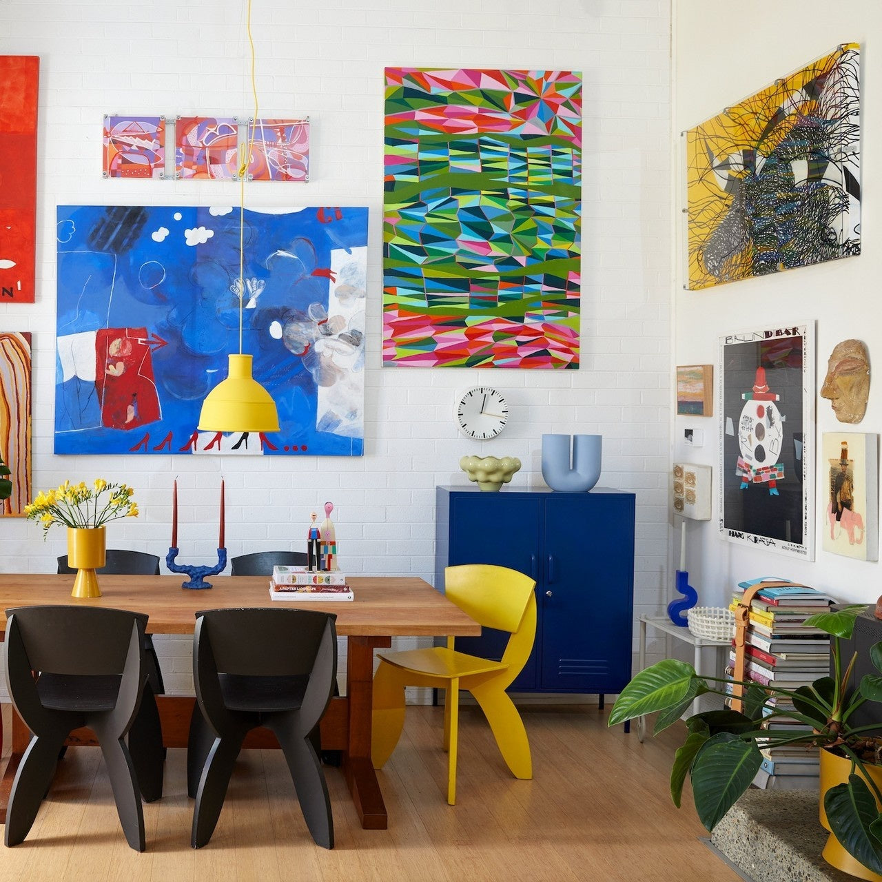 Steel Midi Sideboard Metal Locker Adjustable Shelves Storage Cabinet - Navy Blue