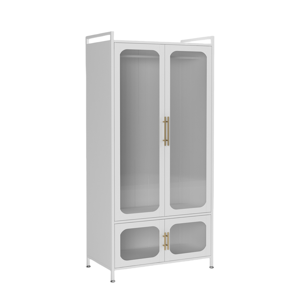 Steel 4 Door Wardrobe Storage Cupboard With Door Wh