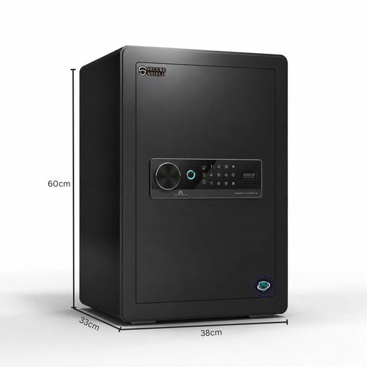 60cm High Safes Fingerprint Safety Box Alarmed Safe Locker H Screen - Matte Black