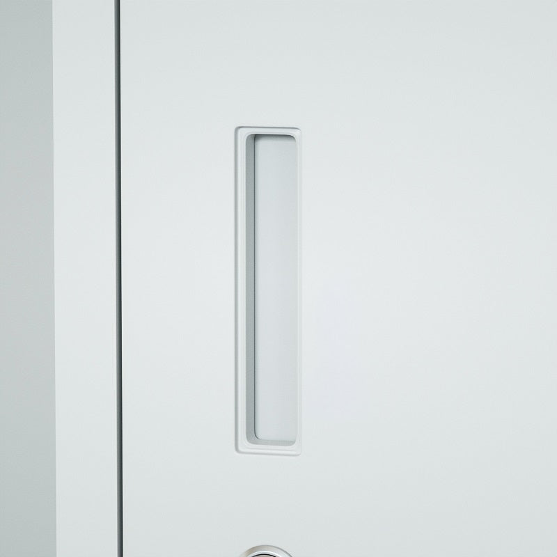 Steel 15 Door Locker Cupboard Storage Cabinet Inner Handle With Lock - Light Grey