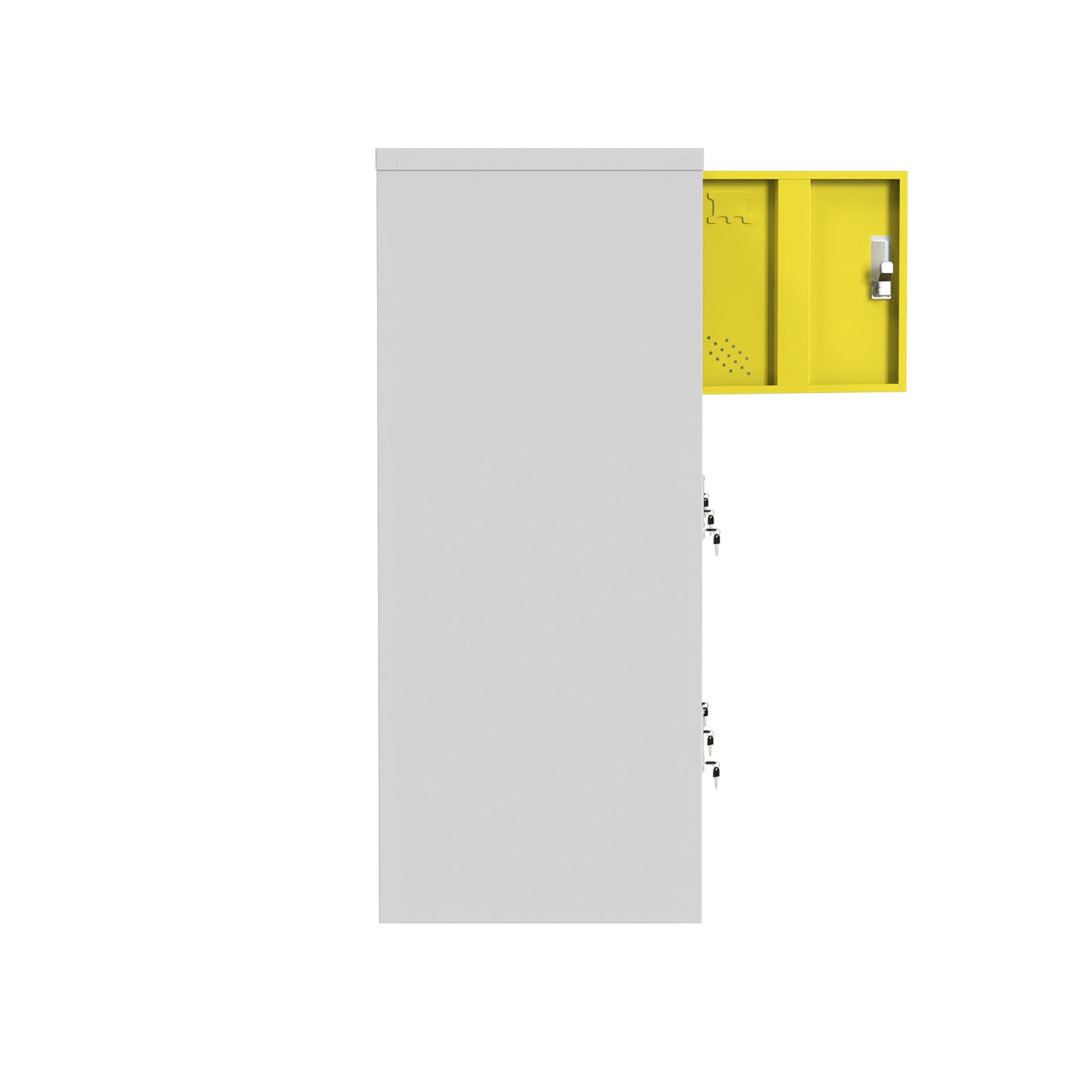 Steel Small Size 9 Door Locker Cupboard Storage Cabinet Inner Handle With Lock - Multicolor and Light Grey
