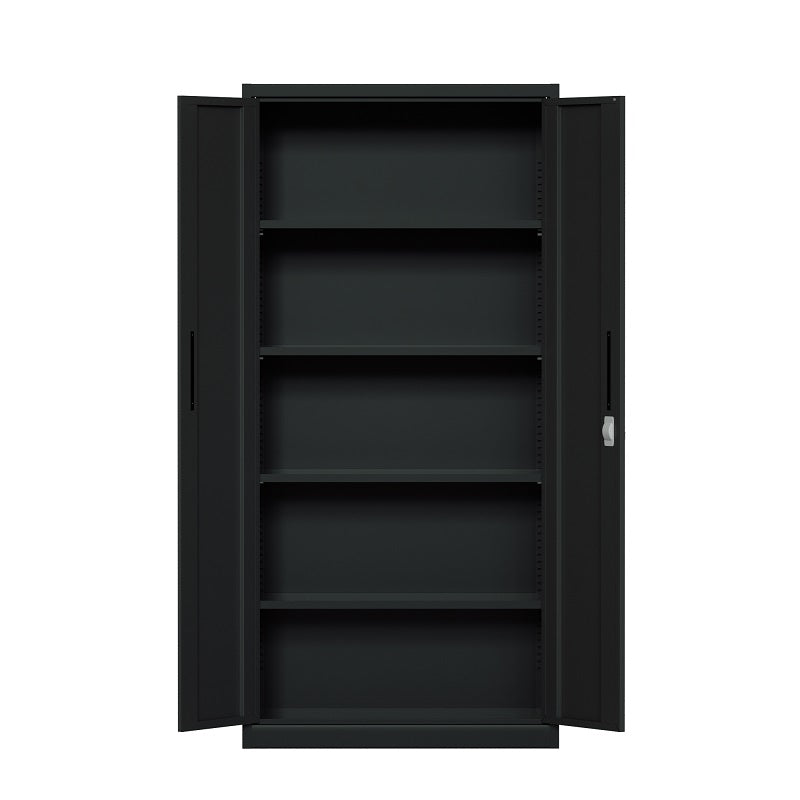 Steel Swing Door Inner Handle Filing Cabinet Storage Cupboard Locker - Black
