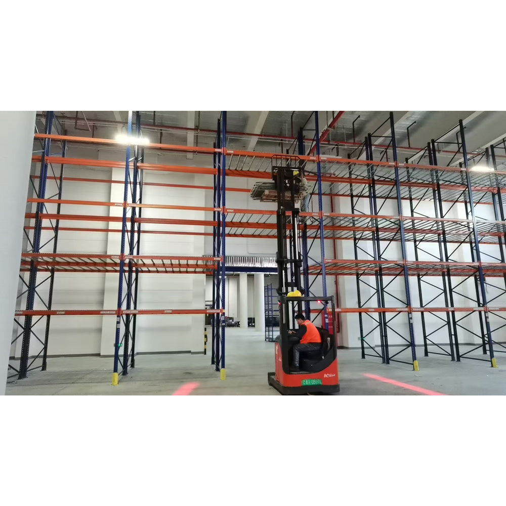 Steel 4.5 High Heavy Duty 1500kg Industrial Shelving Adjustable Storage Racks - Orange and Blue