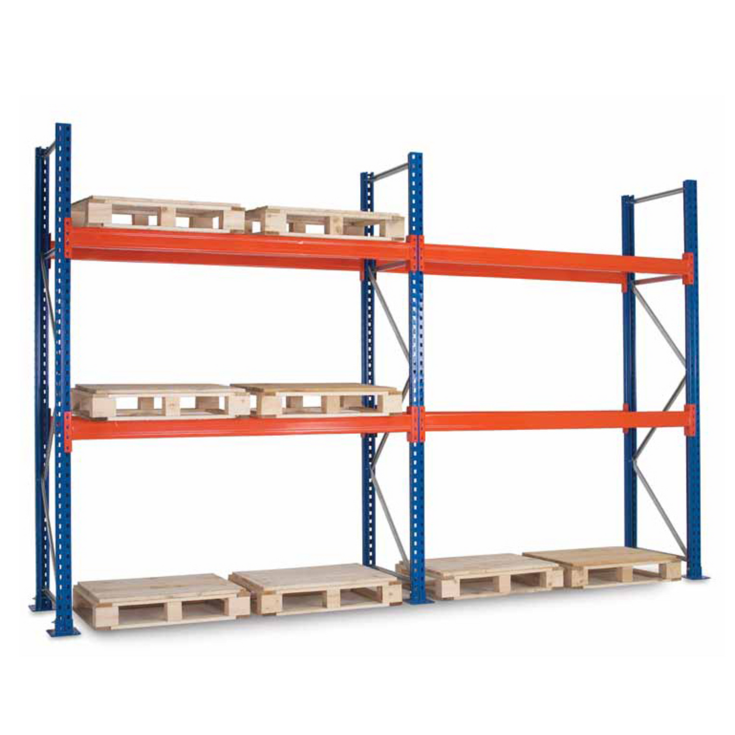 Steel 4.5 High Heavy Duty 1500kg Industrial Shelving Adjustable Storage Racks - Orange and Blue