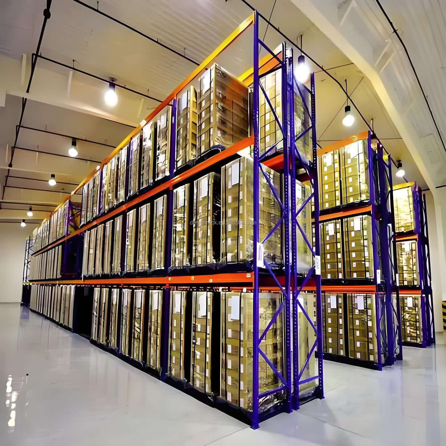 Steel 4.5 High Heavy Duty 1500kg Industrial Shelving Adjustable Storage Racks - Orange and Blue
