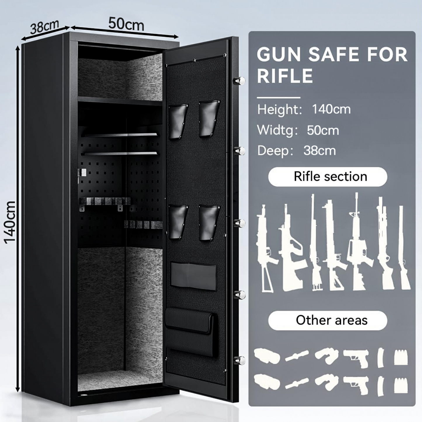 Rifle Safes Locker, Biometric Fingerprint Safety Box, Gun Safe Cabinet, Alarmed Safes, Electronic Home/Office Safes1