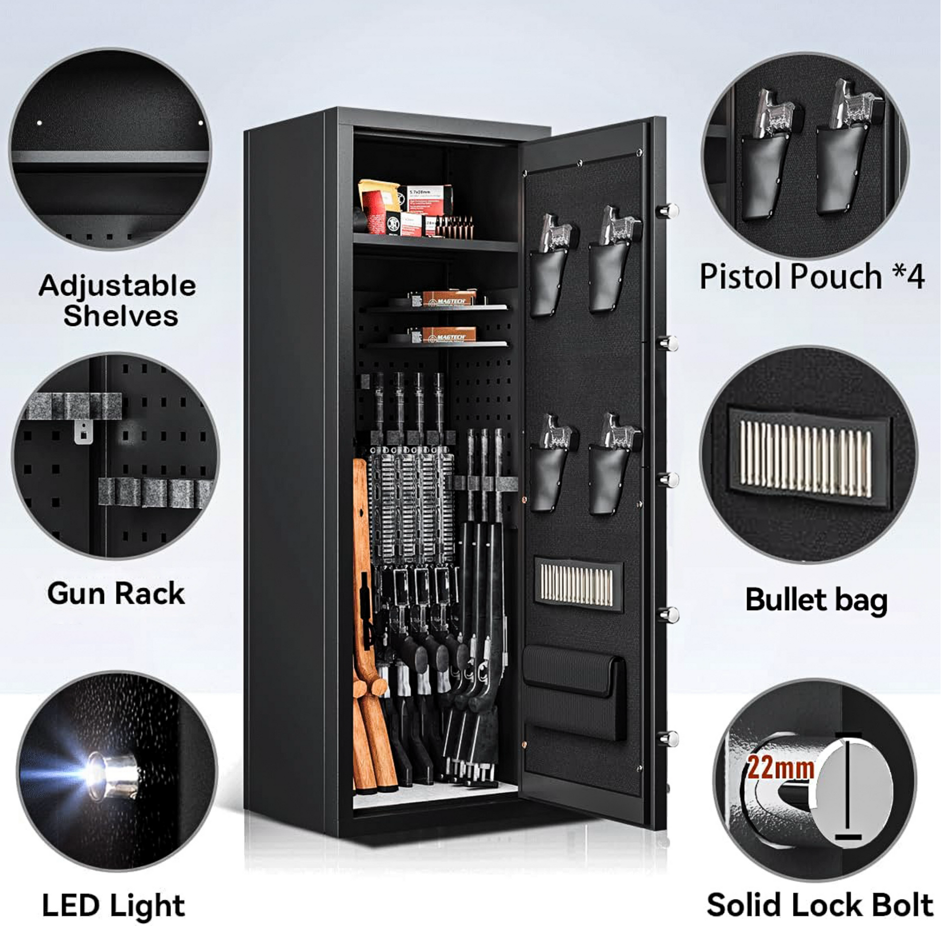 Rifle Safes Locker, Biometric Fingerprint Safety Box, Gun Safe Cabinet, Alarmed Safes, Electronic Home/Office Safes3