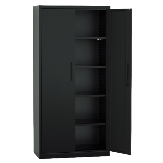 Steel Swing Door Inner Handle Filing Cabinet Storage Cupboard Locker - Black