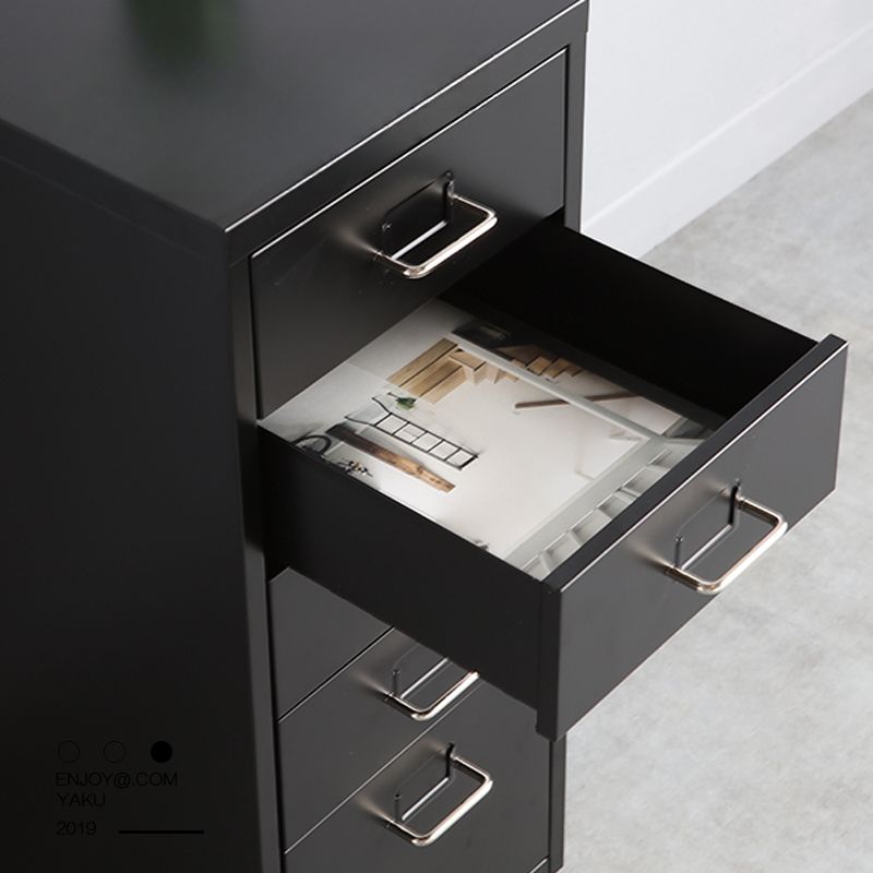 Steel 5 Drawer Mobile File Cabinet Office/Home Under-desk Storage Cupboard - Black