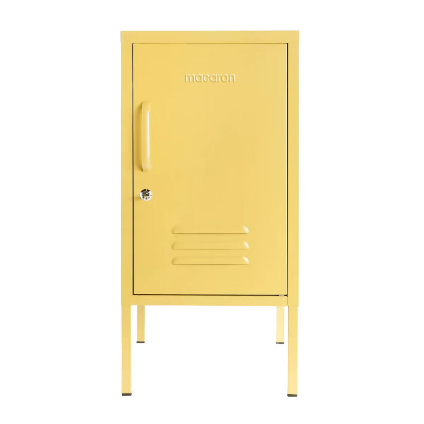 Steel Bedside Pedestal Metal Locker Adjustable Shelves Storage Cabinet - Butter Yellow