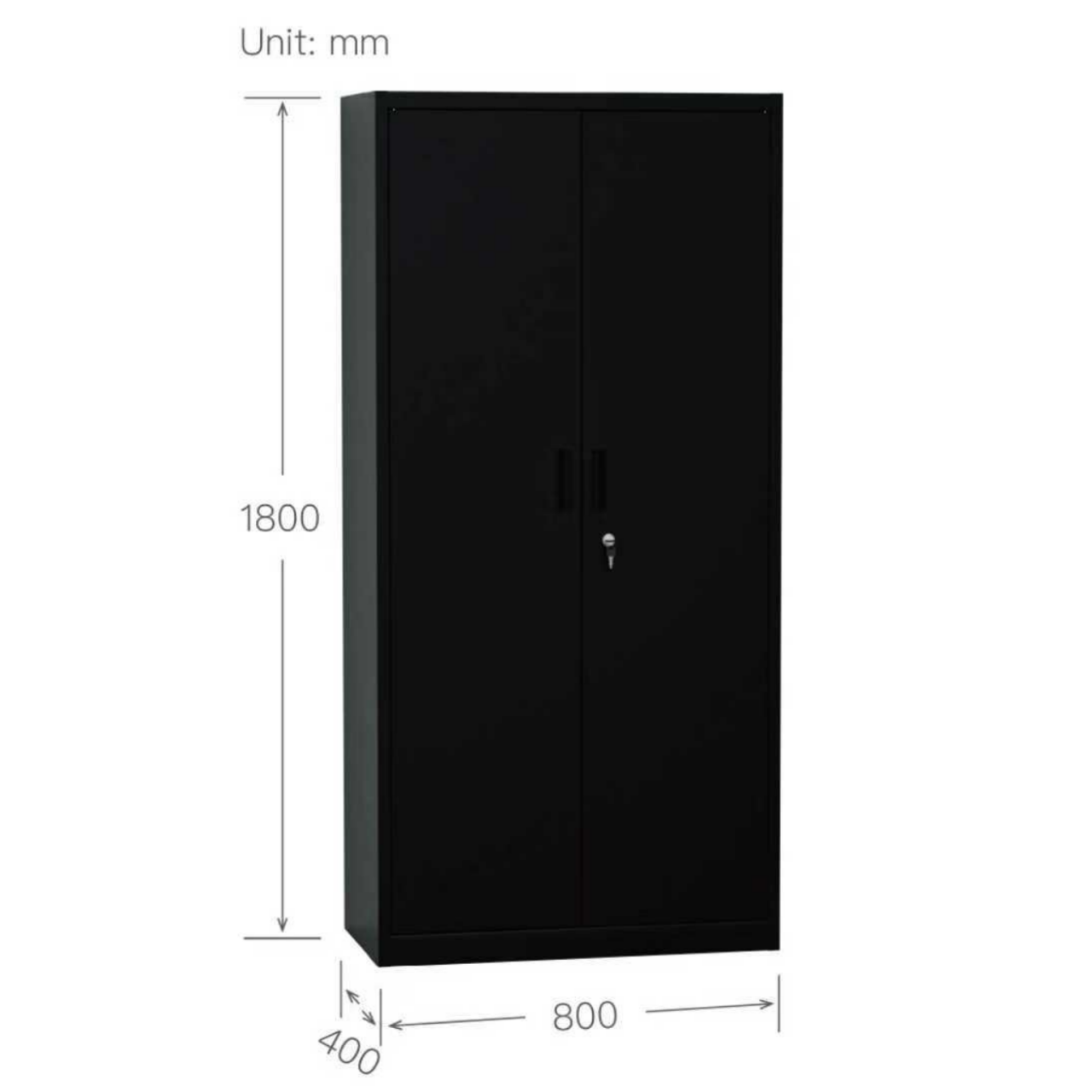 Steel Swing Door Inner Handle Tool Storage Cabinet Cupboard Locker - Black and Orange