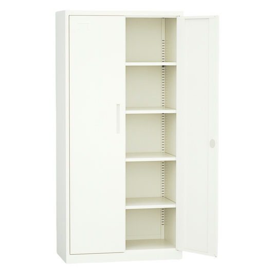 Steel Swing Door Inner Handle Filing Cabinet Storage Cupboard Locker - White