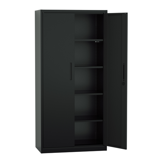 Steel Filing Cabinet Office/Home Storage Cupboard Locker File Organizer - Black