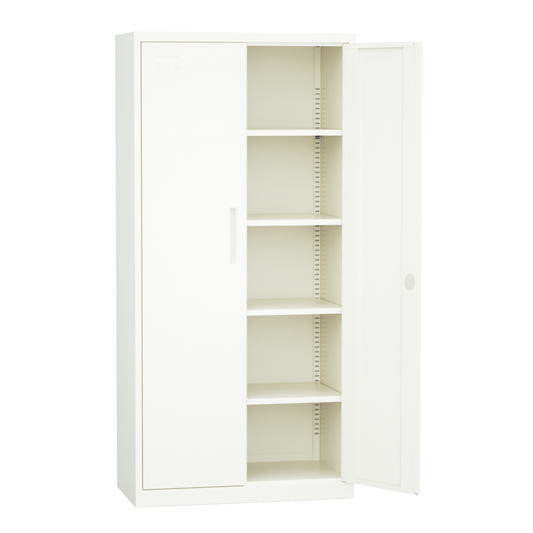Steel Filing Cabinet Office/Home Storage Cupboard Locker File Organizer - White