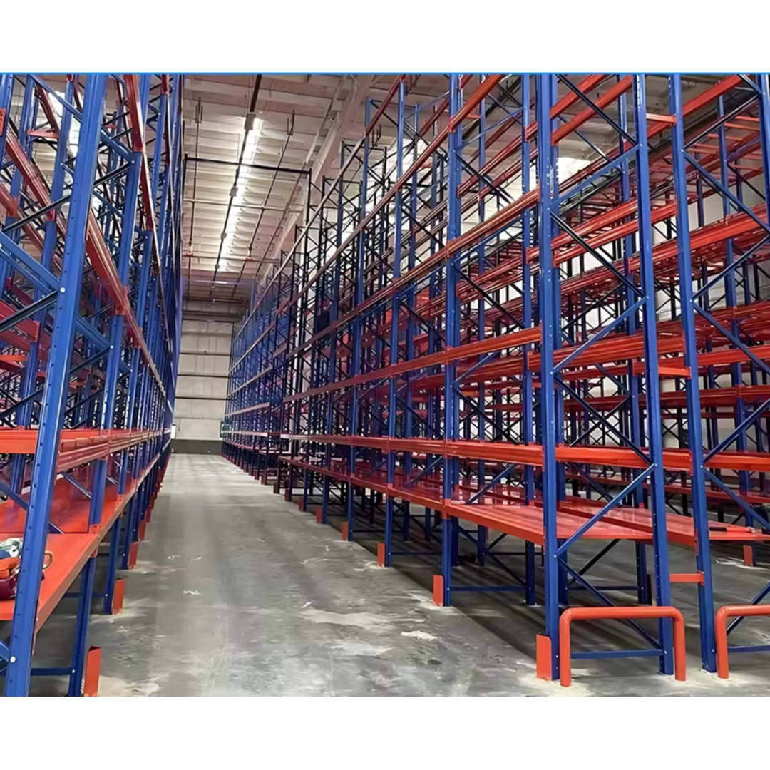 Steel 4.5 High Heavy Duty 1500kg Industrial Shelving Adjustable Storage Racks - Orange and Blue