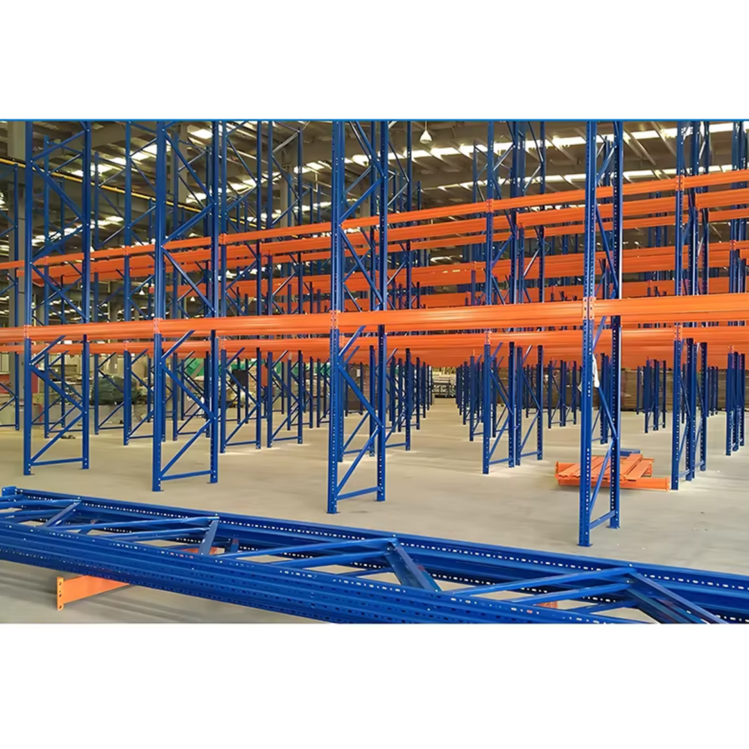 Steel 4.5 High Heavy Duty 1500kg Industrial Shelving Adjustable Storage Racks - Orange and Blue