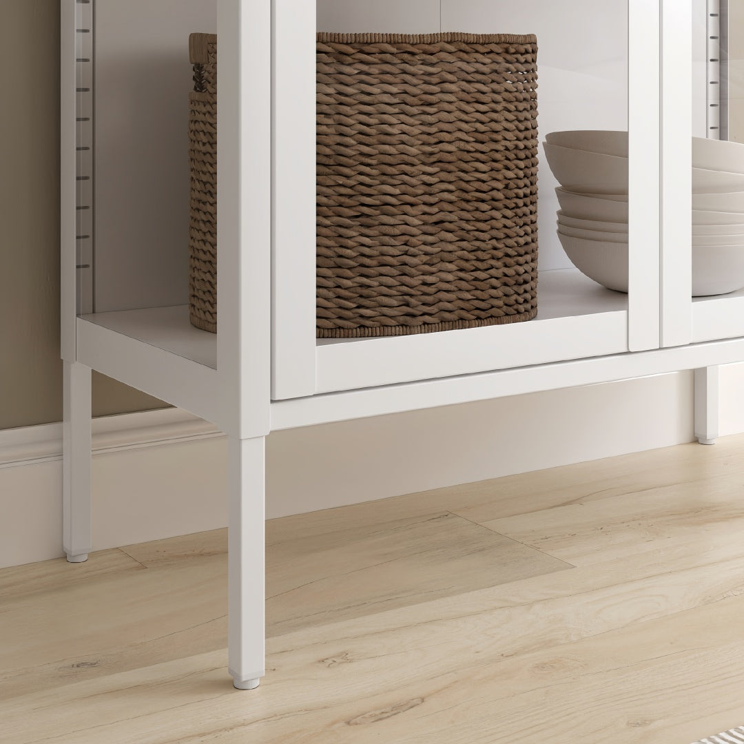Steel Glass Display Cabinet Bookcases Storage Cupboard - White